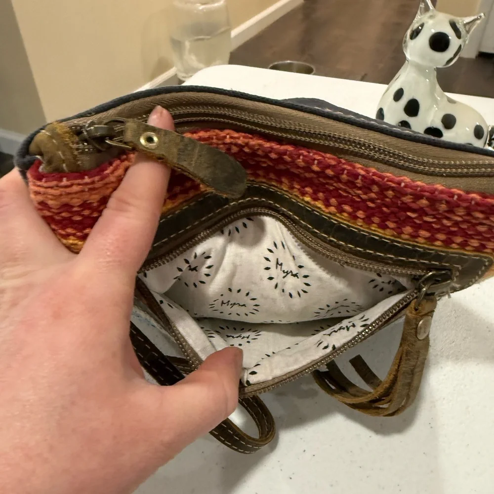 Myra Bag Striped Wristlet Zipper Pouch